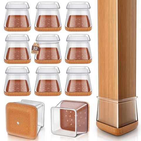 YOZON square chair leg protector with silicone cap protects hardwood floors from scratches.