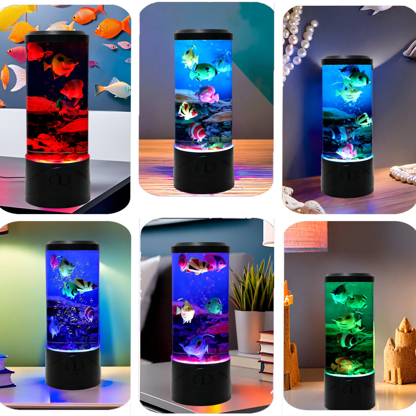 YPCOO Mini Bubble Fish Lamp complements living room decor