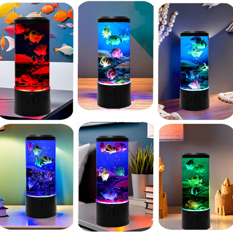YPCOO Mini Bubble Fish Lamp complements living room decor