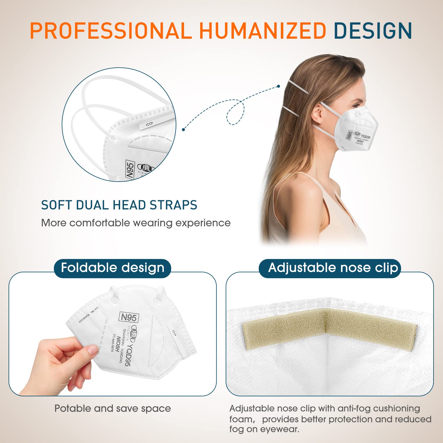YQ YICHITA N95 mask adjustable nose clip reduces fogging and improves seal
