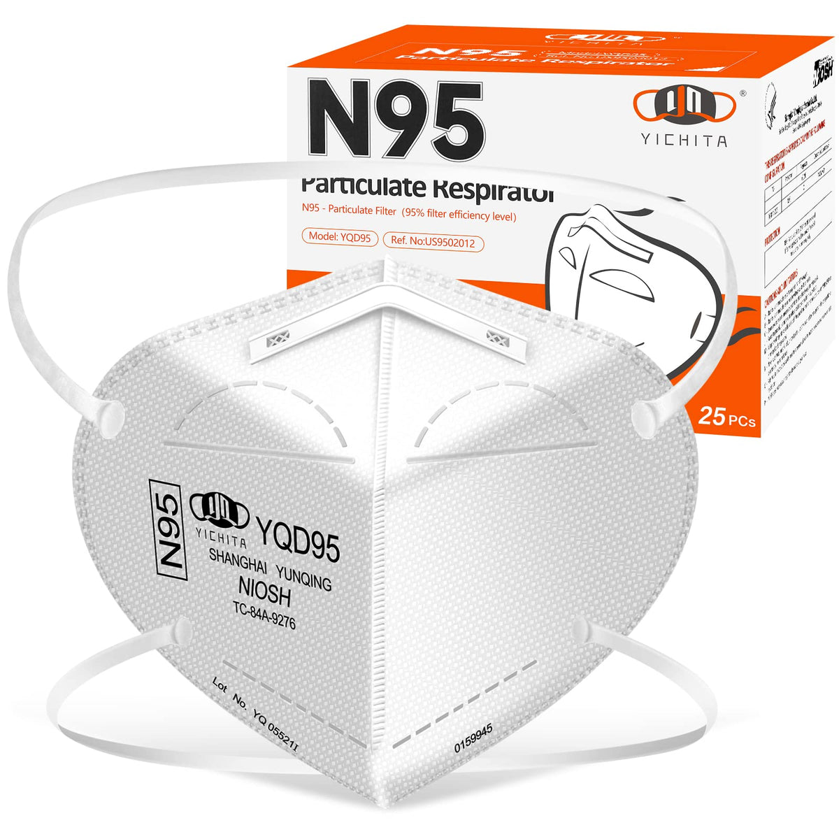 YQ YICHITA N95 mask front view with universal fit