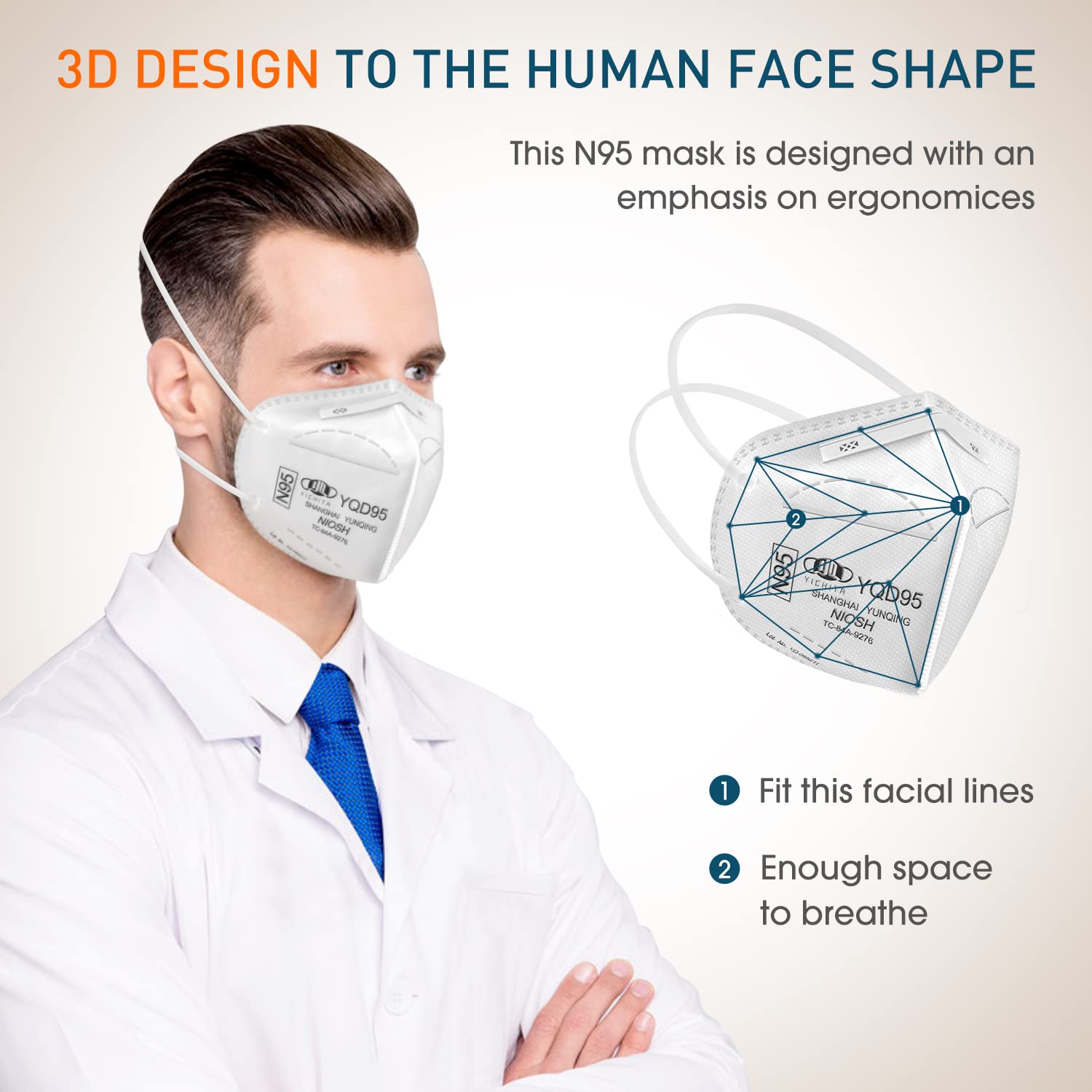 YQ YICHITA N95 mask nose-clip closeup with seal