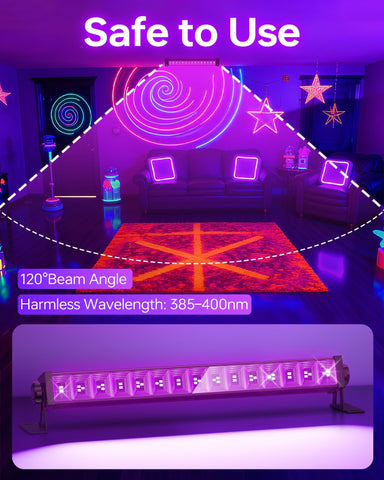 YQNLIFA black light bar highlights body paint details safely