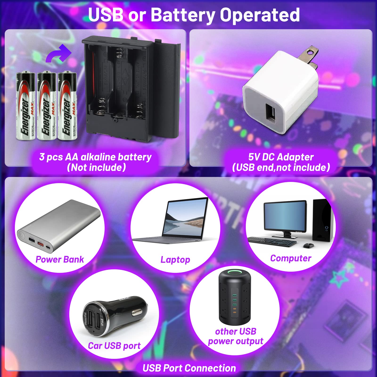 YQNLIFA portable lighting solution runs on USB or batteries for on-the-go use.