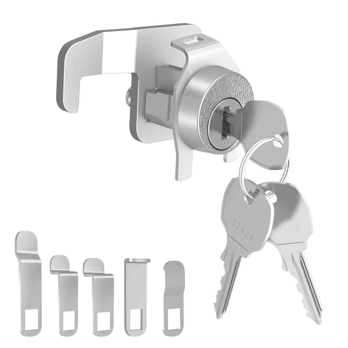 Yqwwda L-1172C mailbox lock in nickel finish for outdoor durability.