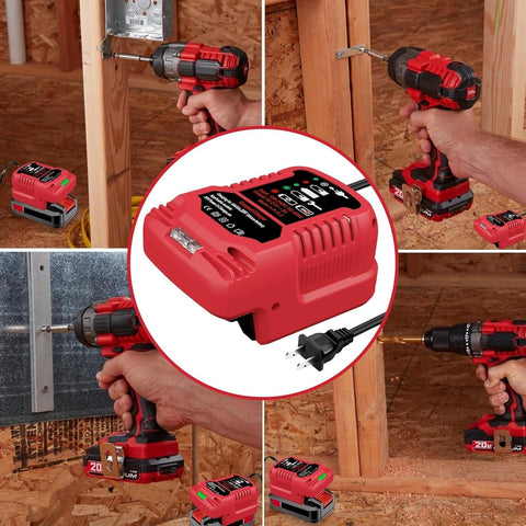 YRGJDCA Bauer 20V charger travel-ready in a compact kit.