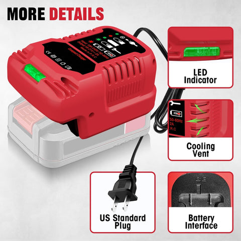 YRGJDCA Bauer 20V charger LED indicators show charging status