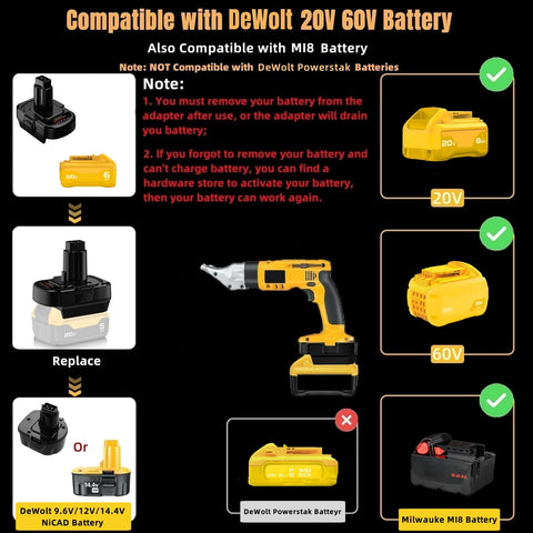 YRGJDCA DeWalt adapter control board detail highlights voltage step-down