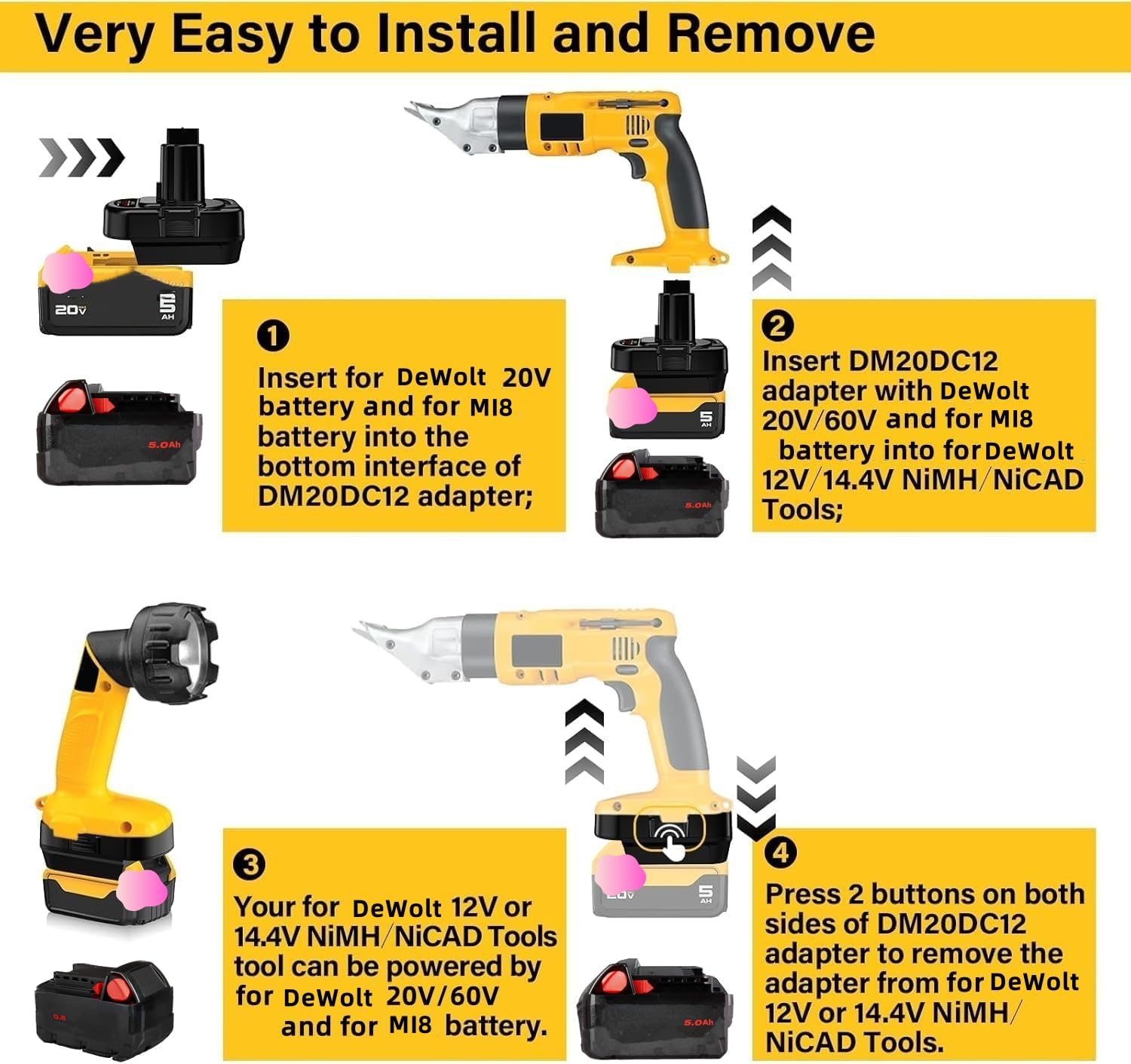 YRGJDCA DeWalt adapter durable ABS construction ensures reliable connections