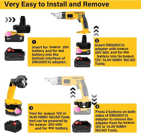 YRGJDCA DeWalt adapter durable ABS construction ensures reliable connections