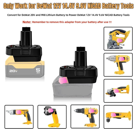 YRGJDCA DeWalt 20V to 12V adapter side connection for flexible tool pairing