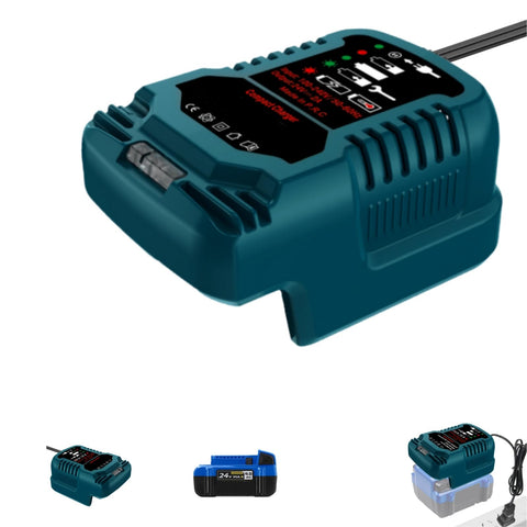 YRGJDCA Kobalt 24V charger front view highlights compact, portable charging.