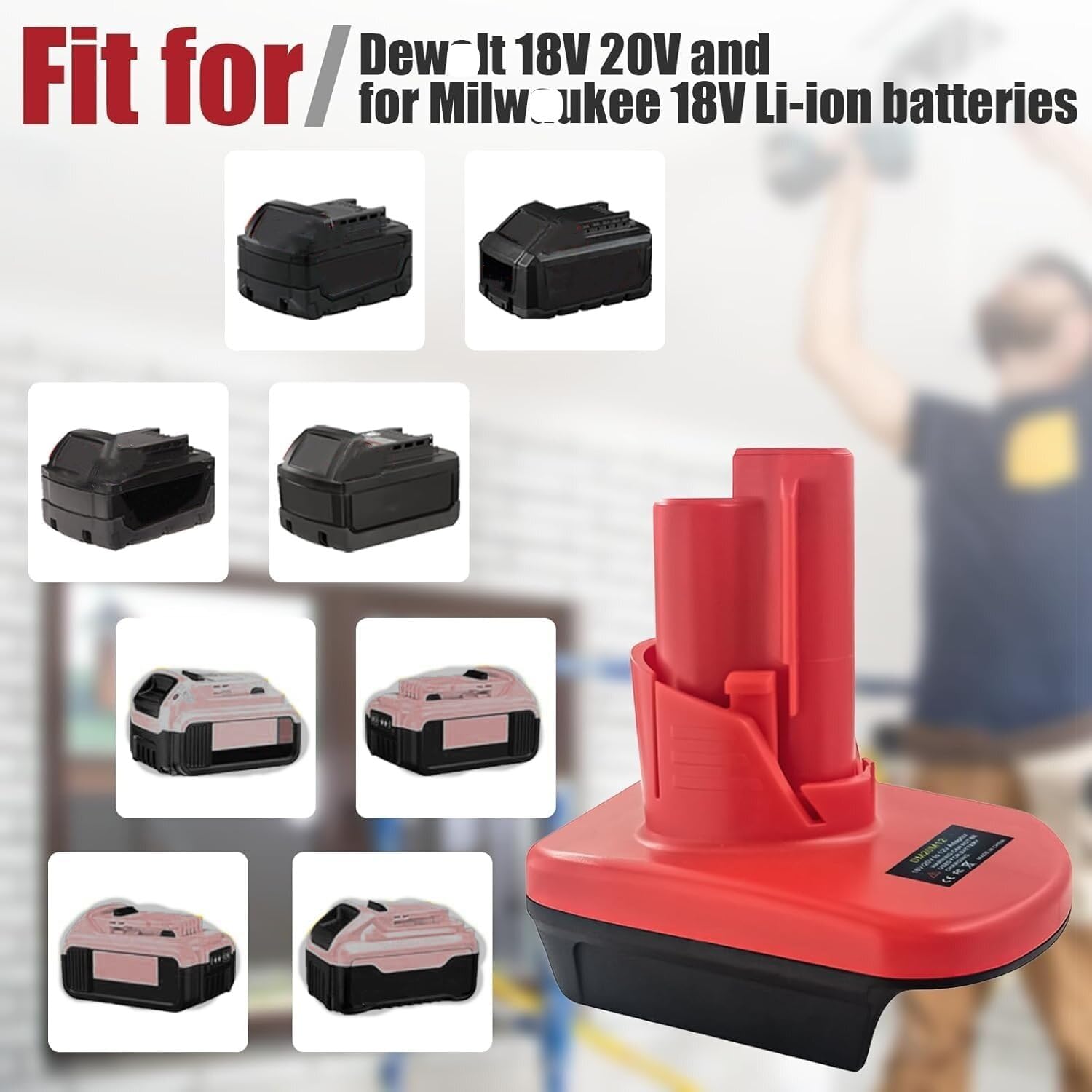 YRhplm DM20M12 in-use with Milwaukee M18 powering 12V tools.