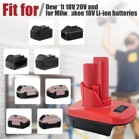 YRhplm DM20M12 in-use with Milwaukee M18 powering 12V tools.