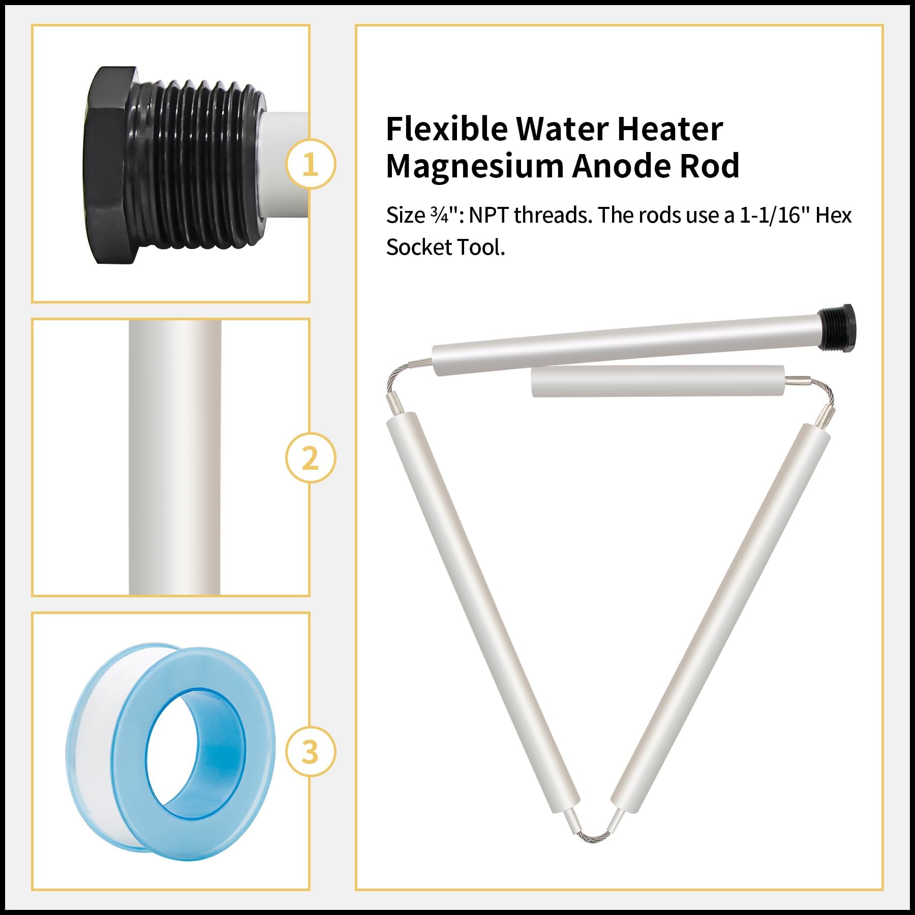 yrjns magnesium anode rod segments enabling installation in tight spaces