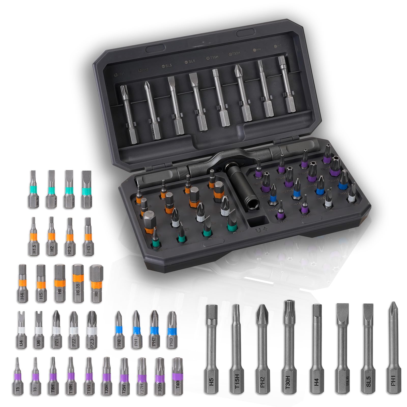 YrouGra 42-in-1 set in a durable storage box for easy transport