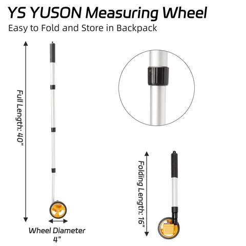 YS YUSON digital measuring wheel with mechanical counter for battery-free accuracy