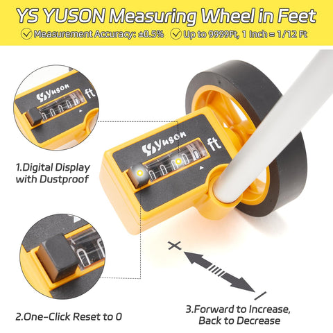 YS YUSON foldable measuring wheel fits in a backpack for easy transport