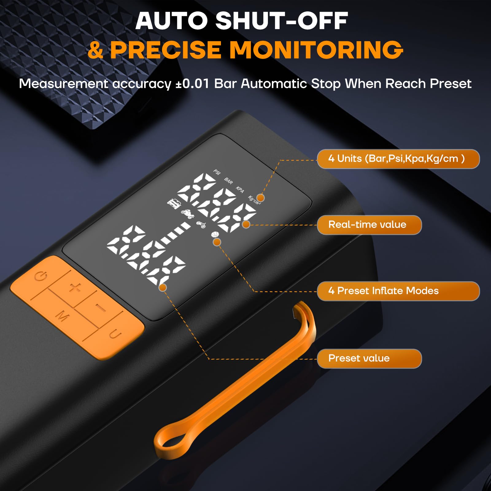 YSEAGA compact cordless inflator fits in the glove box