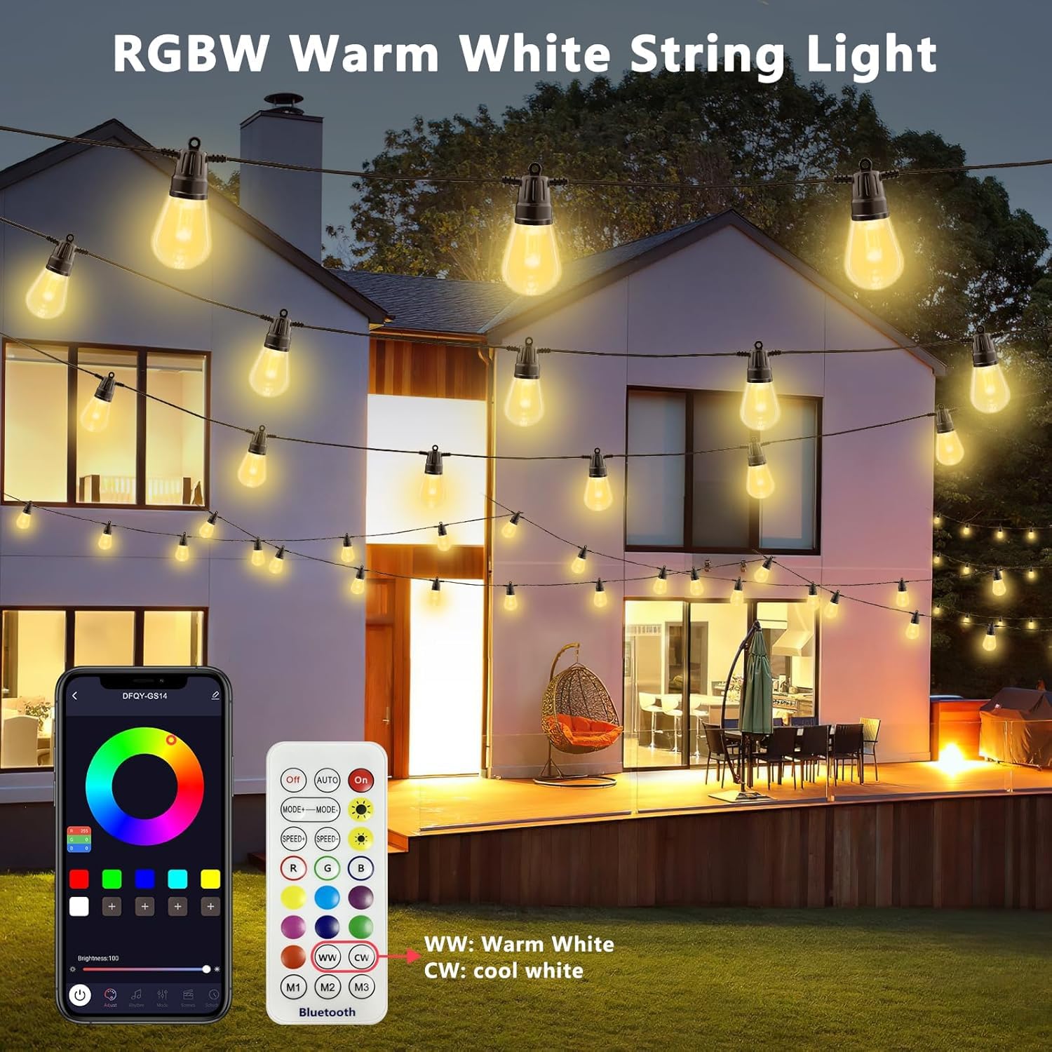 YSJ RGBW bulbs color changing array for festive outdoor decor