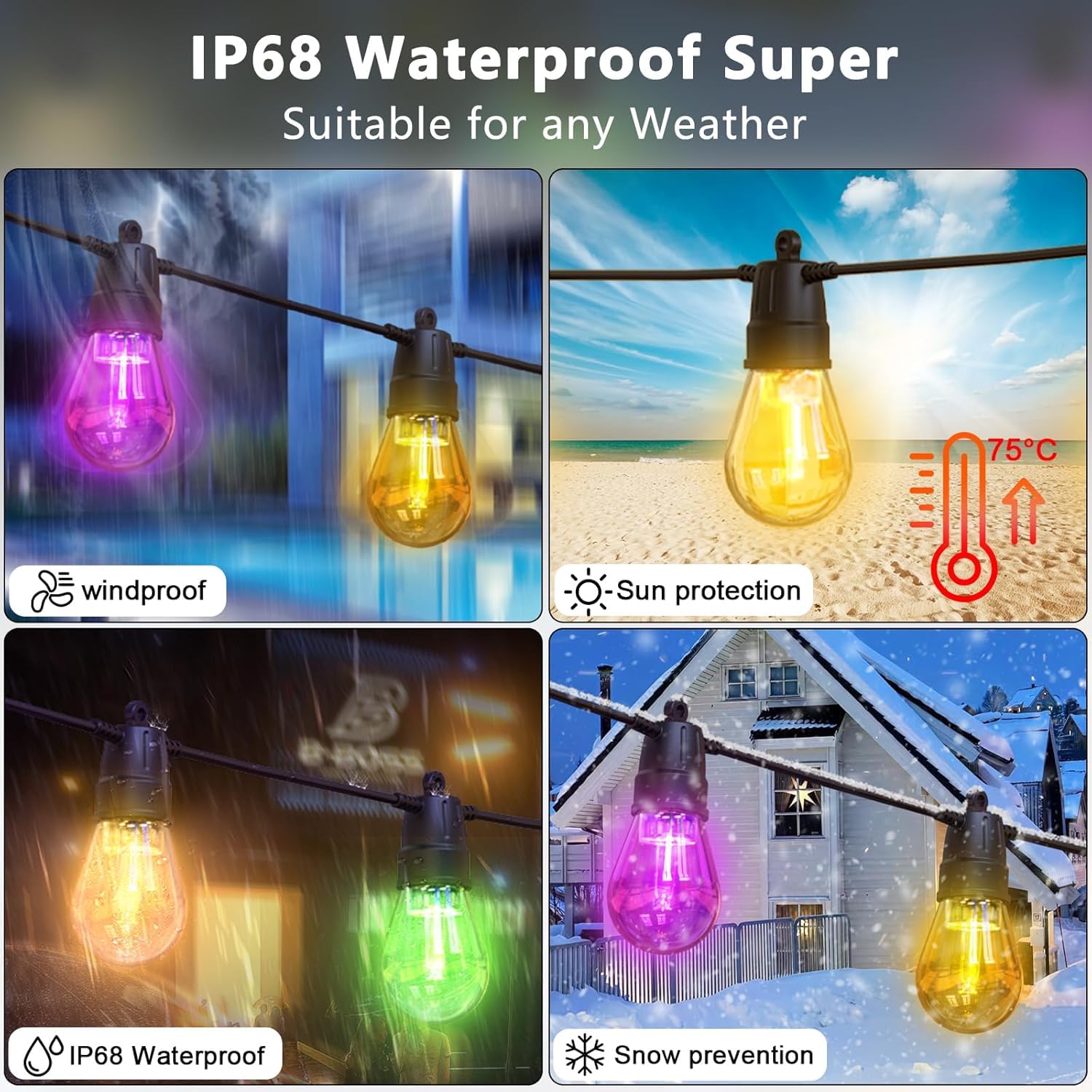 YSJ smart patio lights with app control for easy mood setting