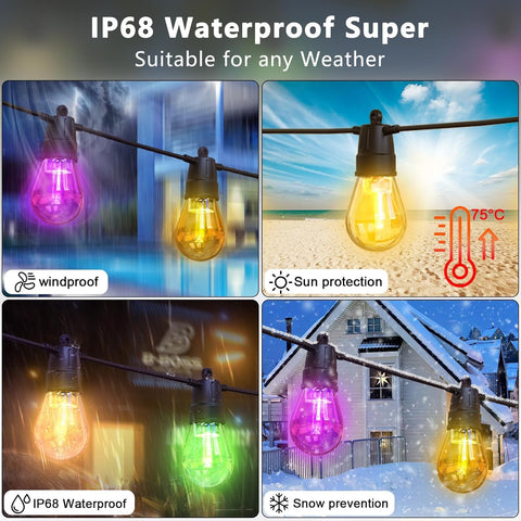 YSJ smart patio lights with app control for easy mood setting