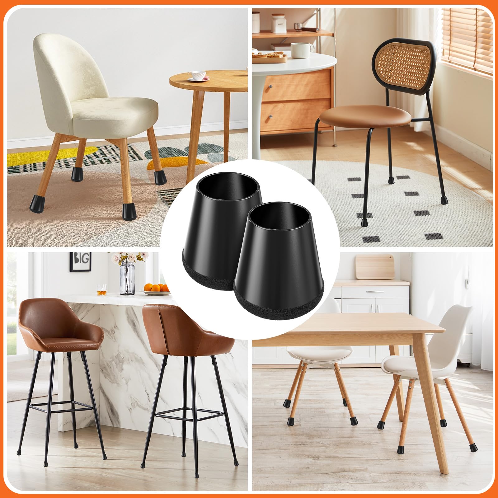 YTEACIUL round black finish blends with furniture