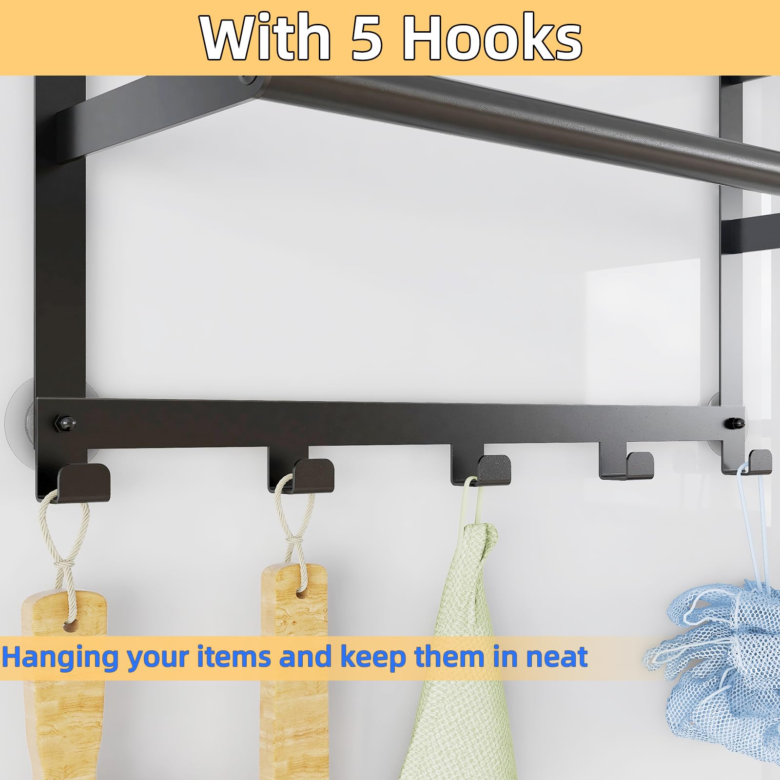 YTAIMITOP anti-swing adhesive design keeps the rack stable on the door