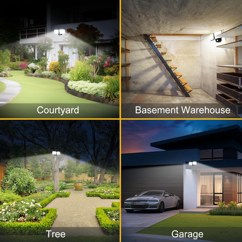 YTKIH 180-degree rotating heads provide wide coverage for driveways and yards.