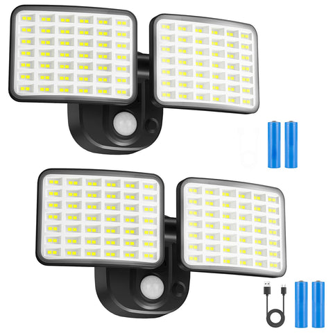 YTKIH rechargeable light front view shows wide 180-degree illumination for yard safety.