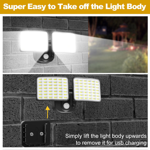 YTKIH rechargeable light motion sensor detects activity up to 32.8 ft for security.