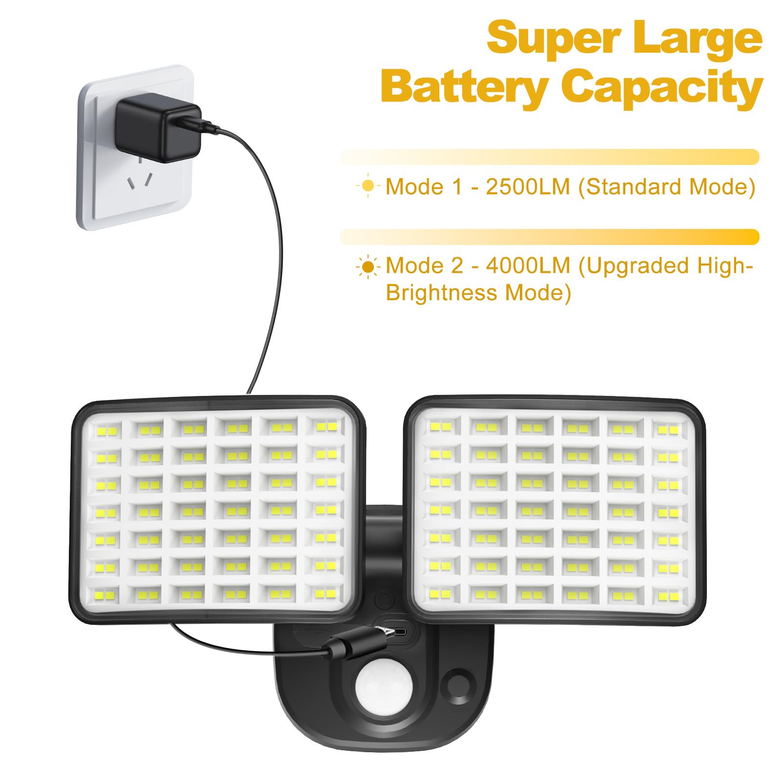YTKIH rechargeable light side angle highlights dual-head design for versatile mounting.