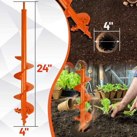 Ytmshisan auger with orange anti-rust coating for outdoor use