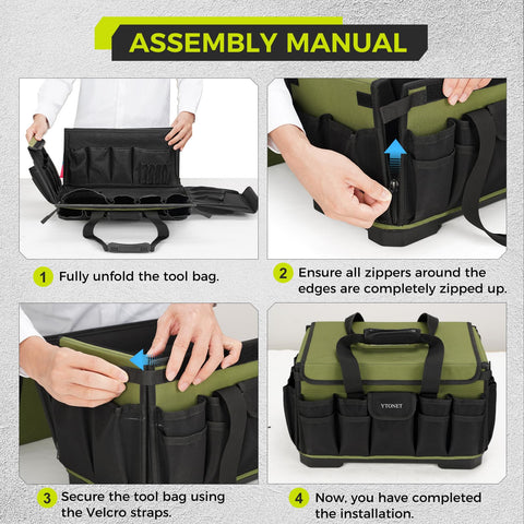Ergonomic handle reduces fatigue during long workdays with the Ytonet bag.