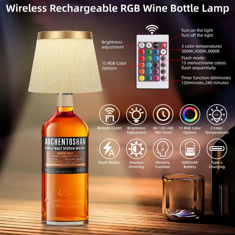 YTRUSTIX RGBW touch-control bottle lamp for versatile lighting