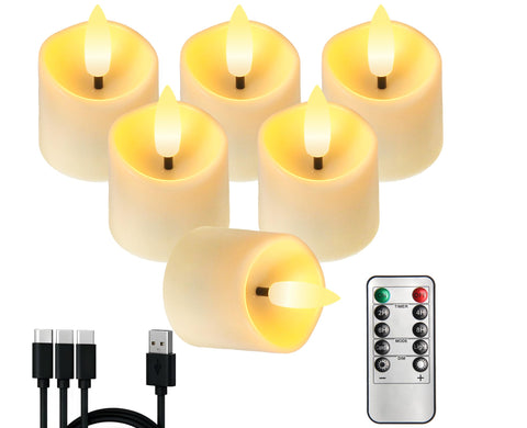 YTRUSTIX rechargeable tea light with 3D flame for safe, ambient indoor and outdoor decor.