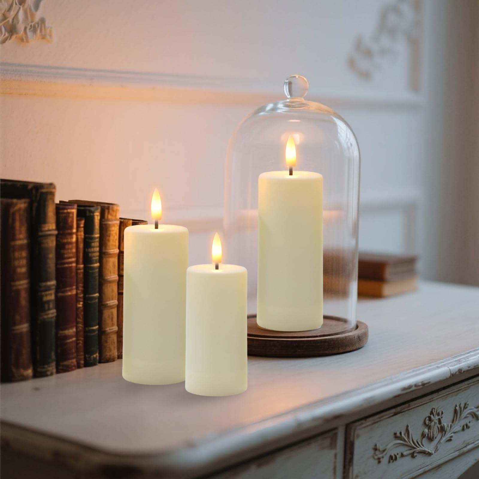 YTRUSTIX remote-control-timer candles on patio enable easy remote ambiance control