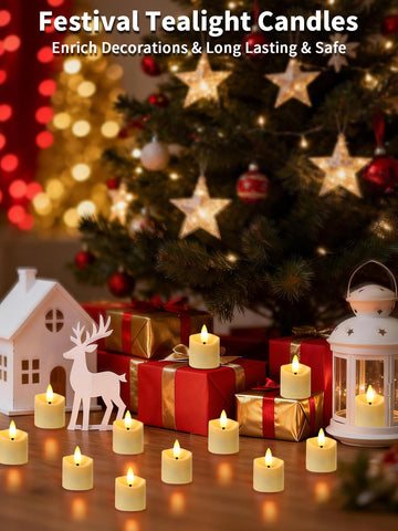 YTRUSTIX six-pack tea lights provide cozy decor without batteries.