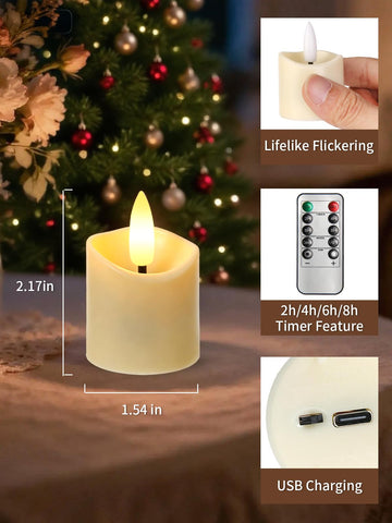 YTRUSTIX compact-sized flameless candles fit most small holders.