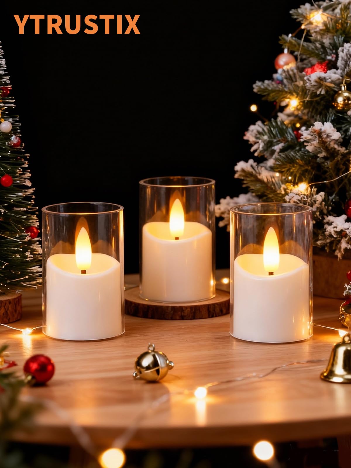 YTRUSTIX flickering LED tea light inside acrylic housing for cozy décor
