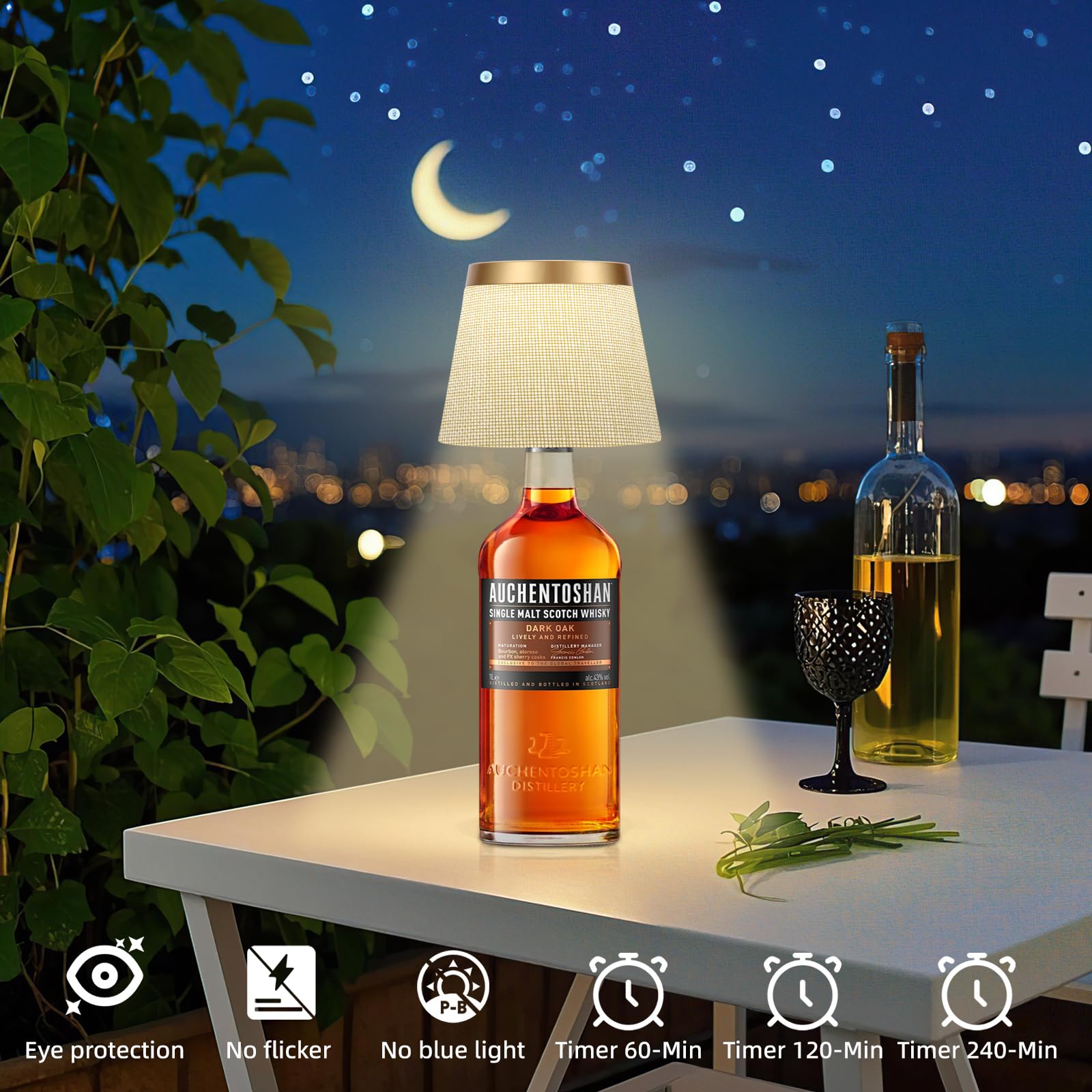 YTRUSTIX wireless bottle lamp with removable diffuser for flexible use