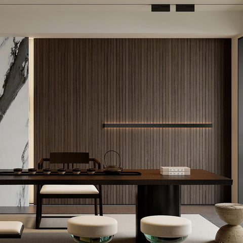 YU LI 3DH 3D slat design wall panel adding depth.