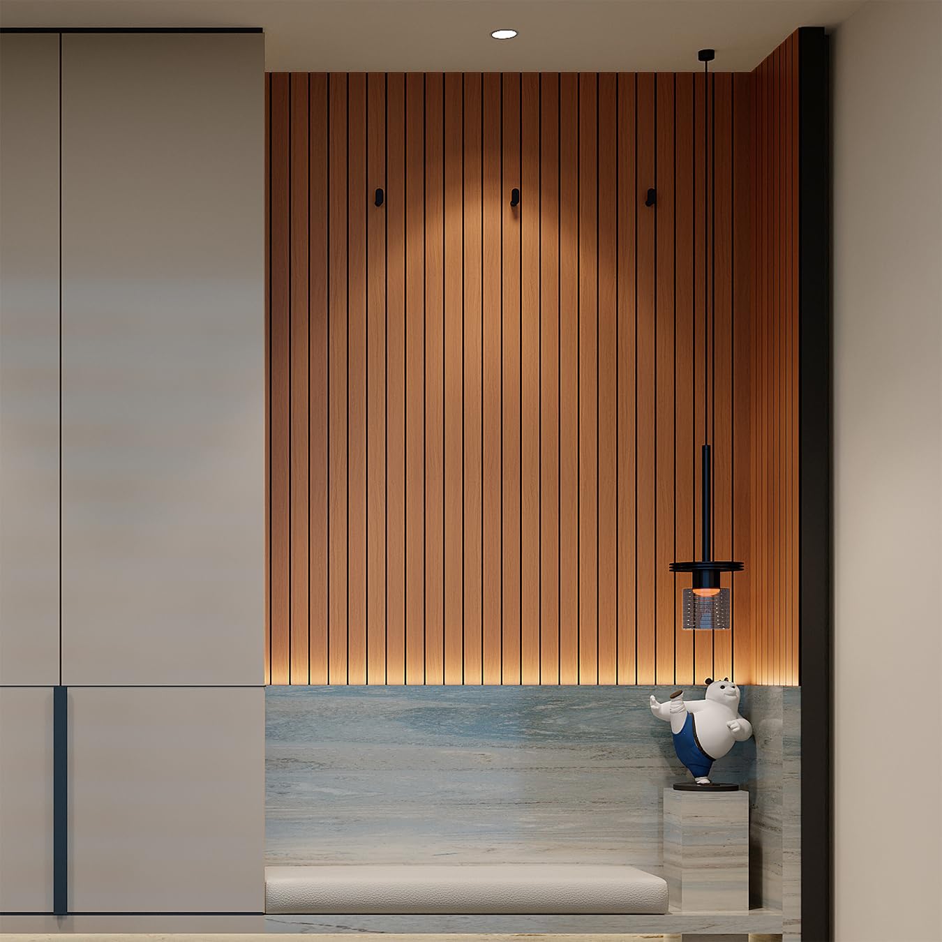 YU LI 3DH wood-look panels upgrade walls, ceilings, or furniture on a budget.