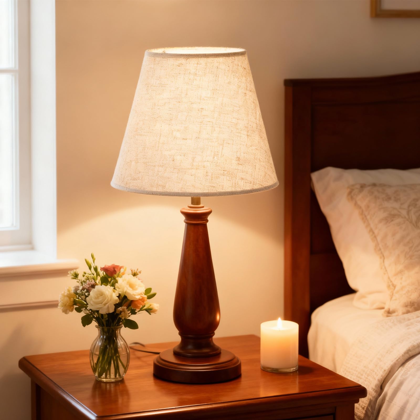 Yuanan linen clip-on shade installs quickly with no tools.
