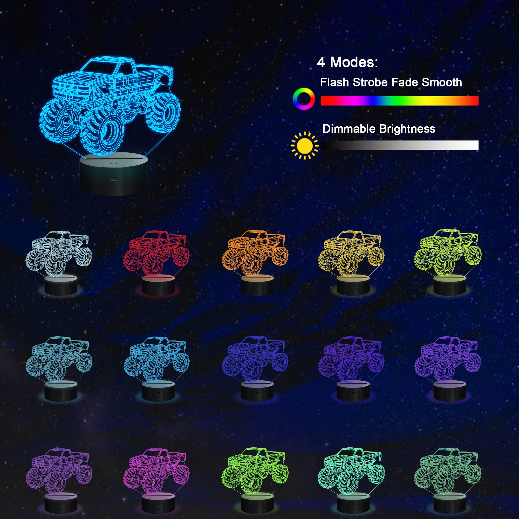 YuanDian acrylic sheet engraved monster truck creates striking 3D illusion