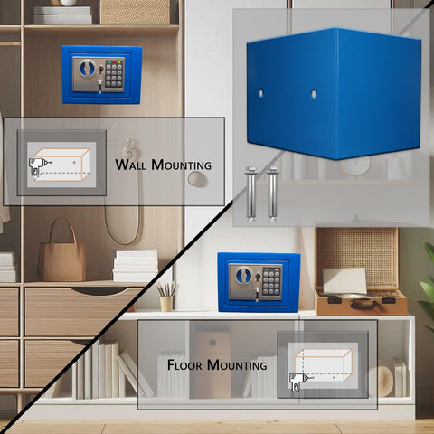 Yuanshikj deluxe digital safe interior space demonstrates compact yet usable storage.