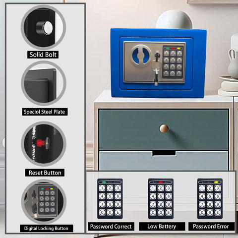 Yuanshikj deluxe digital safe keypad closeup highlights easy programming for quick access.