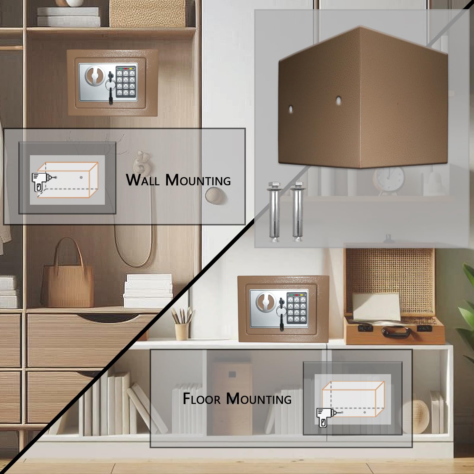 Yuanshikj deluxe safe dimensions specs highlights exterior and interior measurements