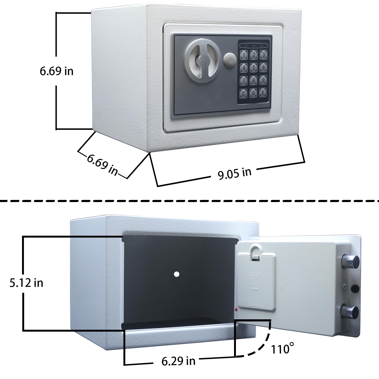 Yuanshikj safe features reinforced steel walls for durable security.
