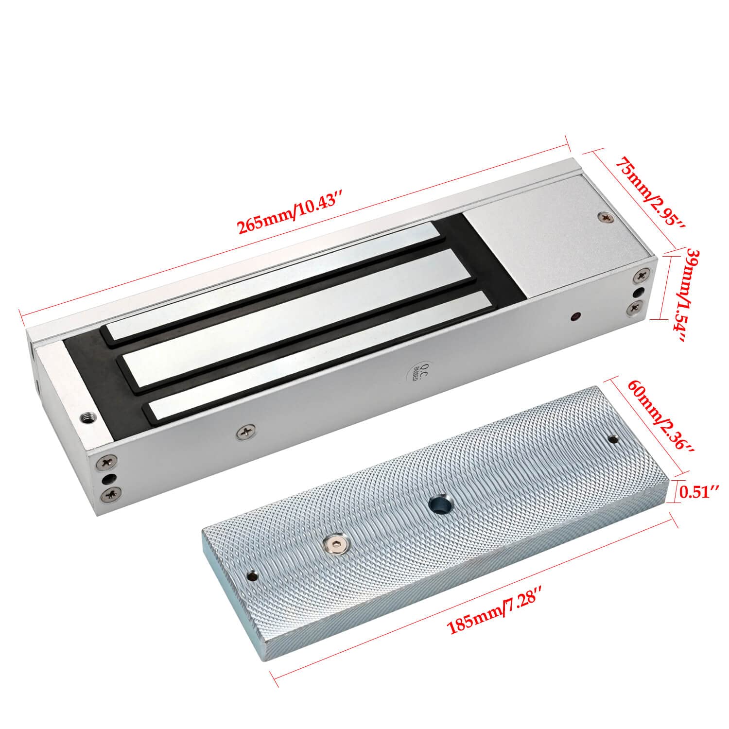 Armature plate pairing with YUANWIN lock ensures reliable holding.